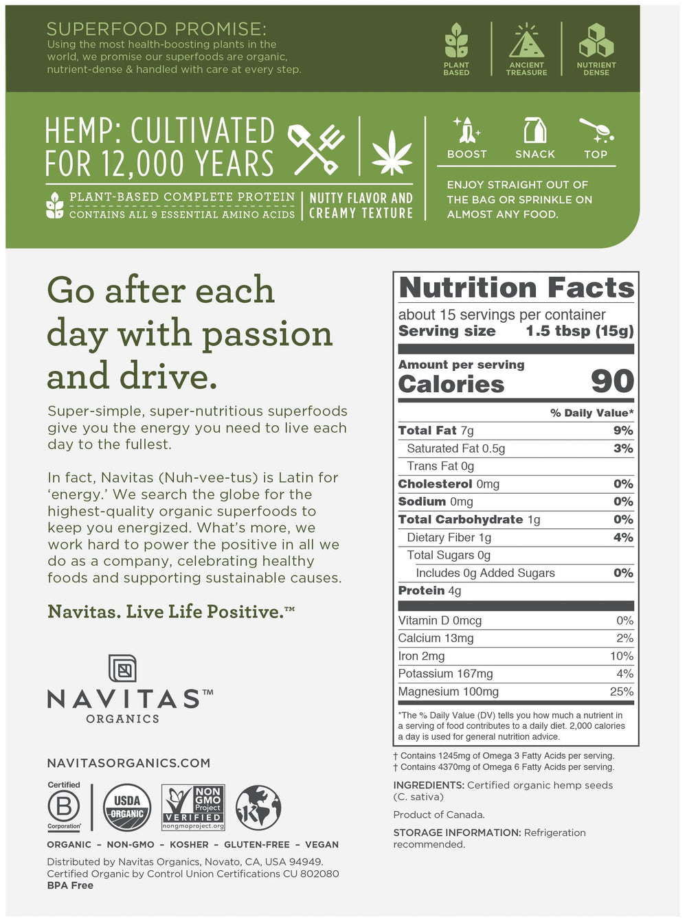 Navitas Organics detalle de textura cremosa y aspecto natural para recetas