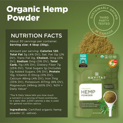 Navitas Organics primer plano de la textura del polvo demostrando finura y versatilidad