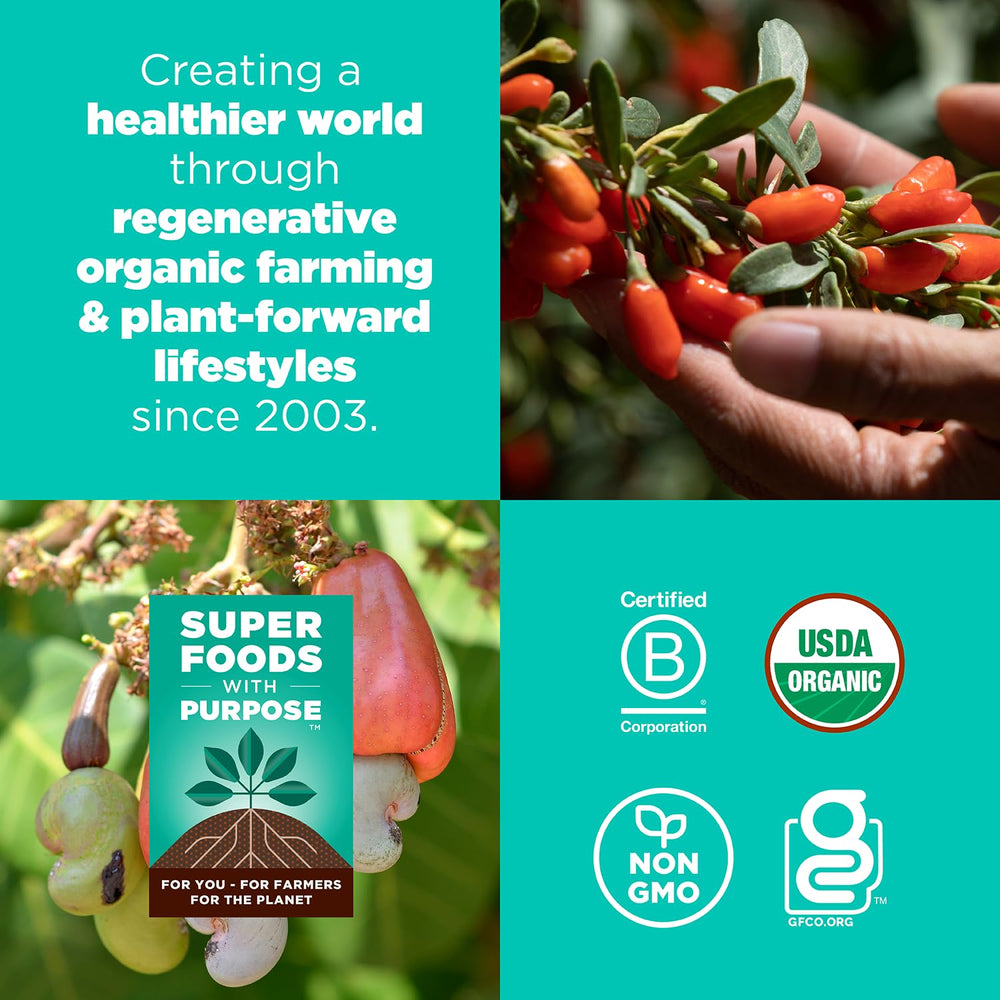 Navitas Organics etiqueta de ingredientes destacando orgánico y sin GMO
