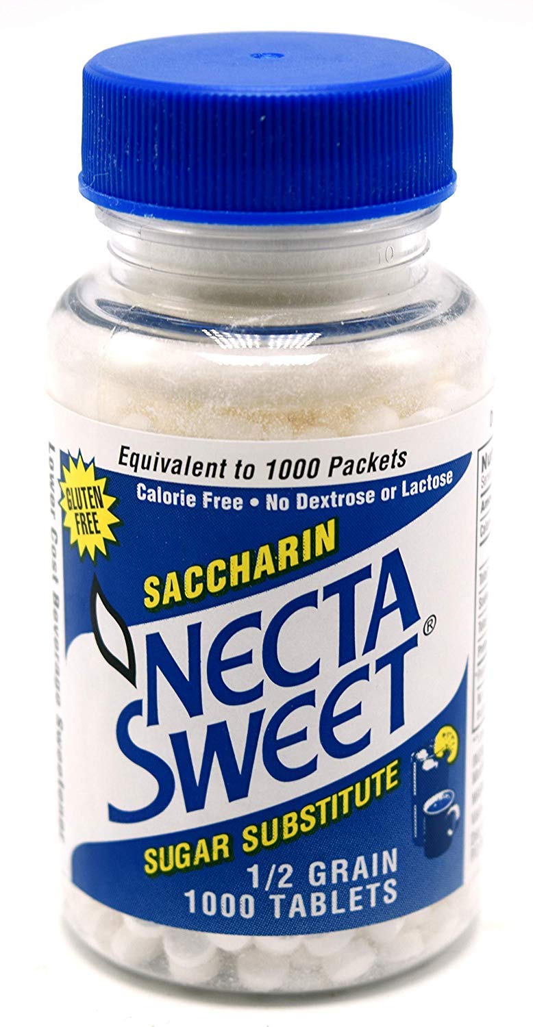 Necta Sweet frasco delantero mostrando etiqueta y cantidad, paquete práctico
