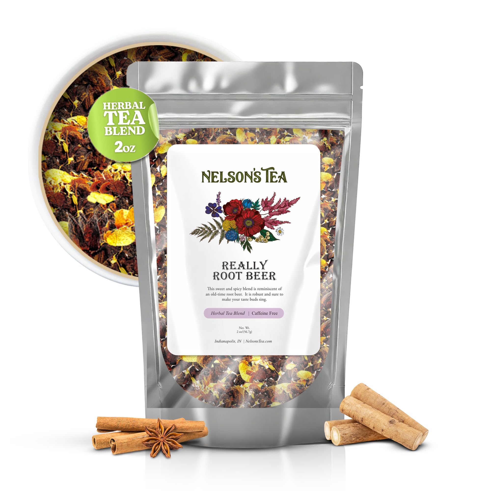 Nelson's Tea paquete frontal mostrando la marca y beneficio de frescura