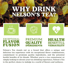 Nelson's Tea taza caliente que resalta el sabor reconfortante sin cafeína