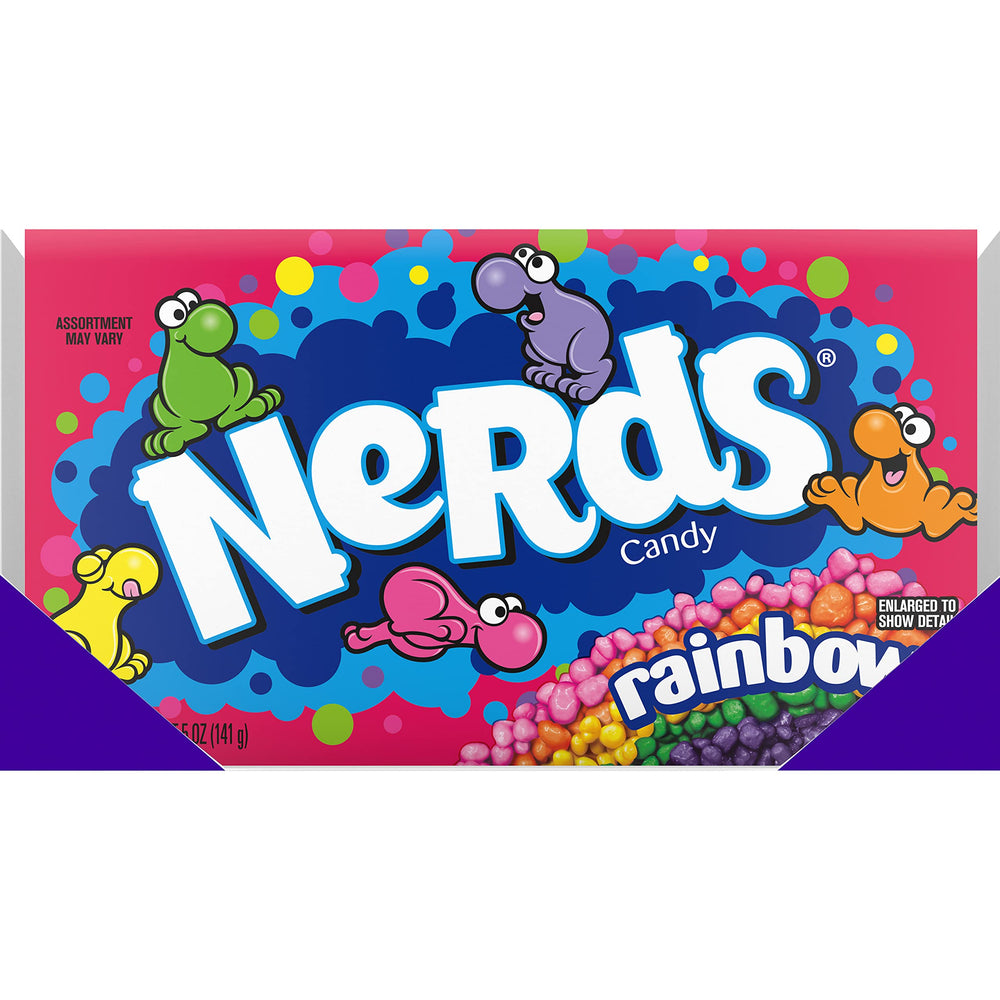 NERDS caja abierta con caramelos listos para servir y disfrutar