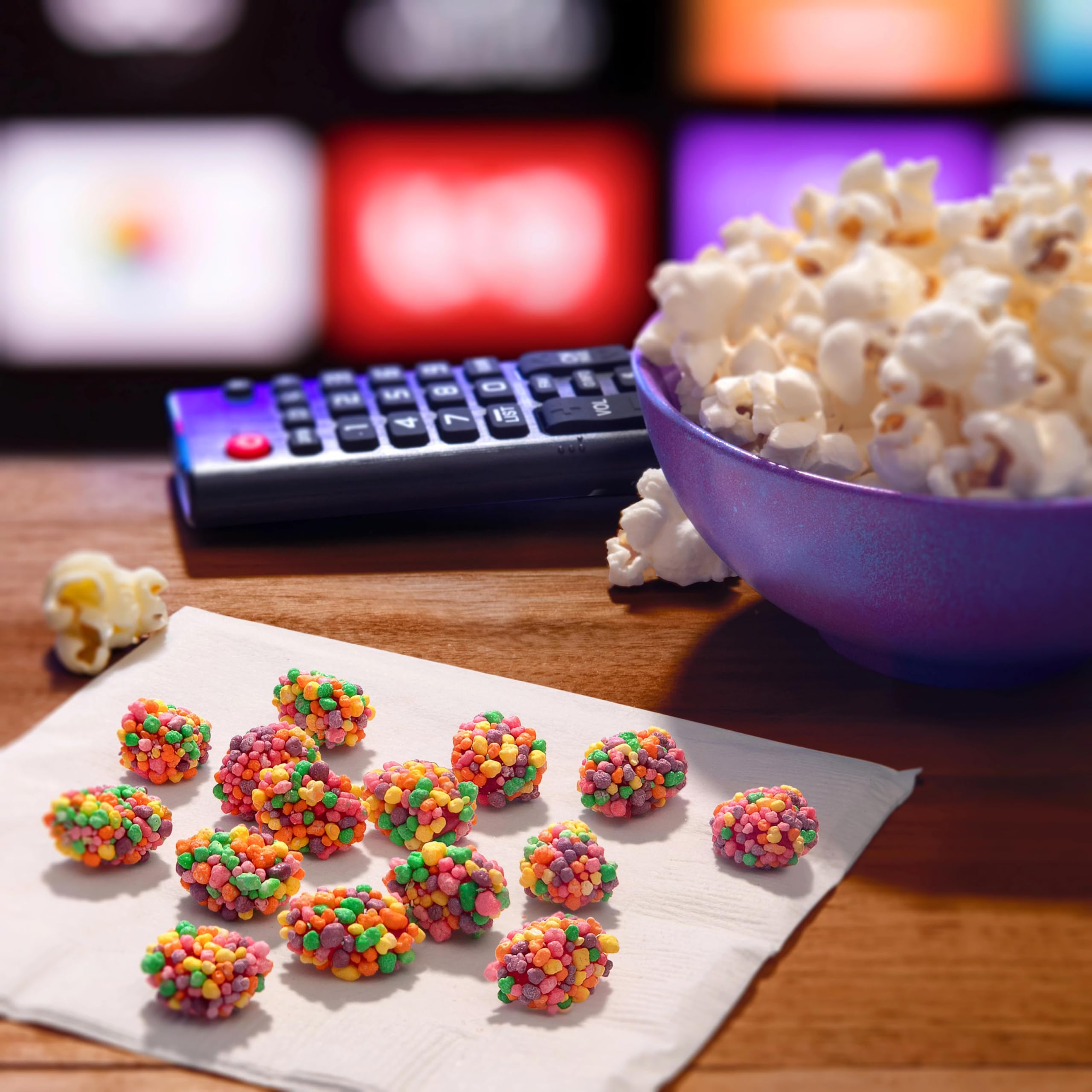NERDS comparación de tamaño con regla para apreciar proporción de 3 oz