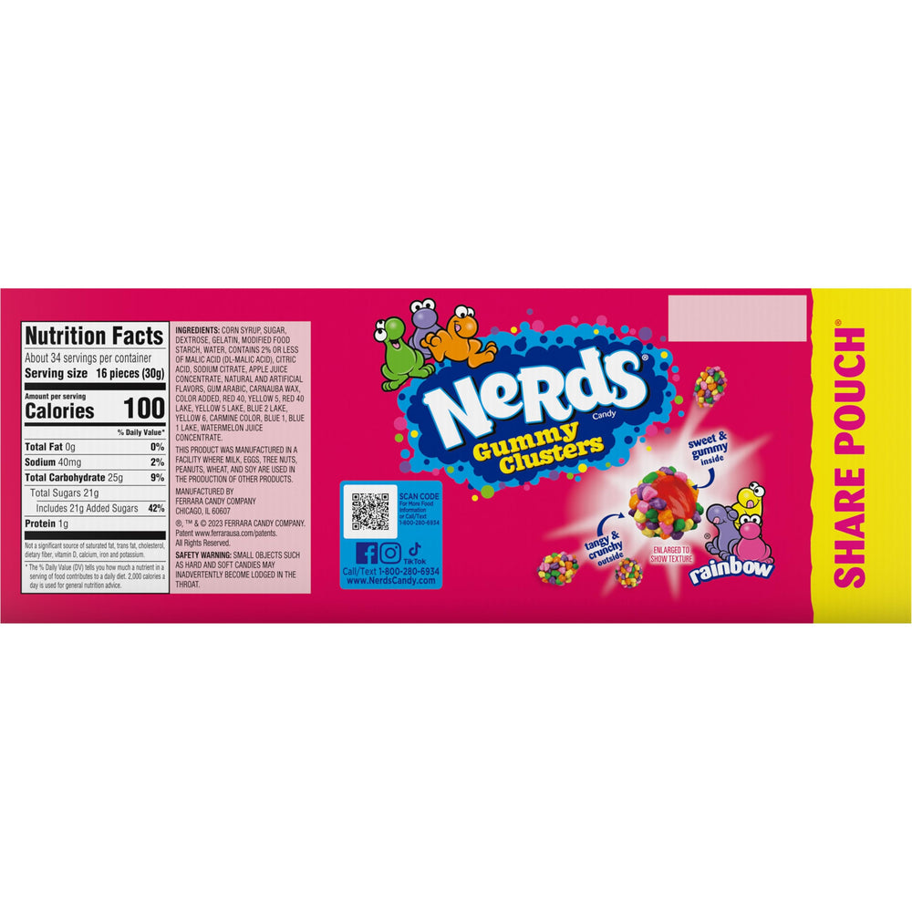 NERDS display con variedad de sabores que invita a probar distintas texturas