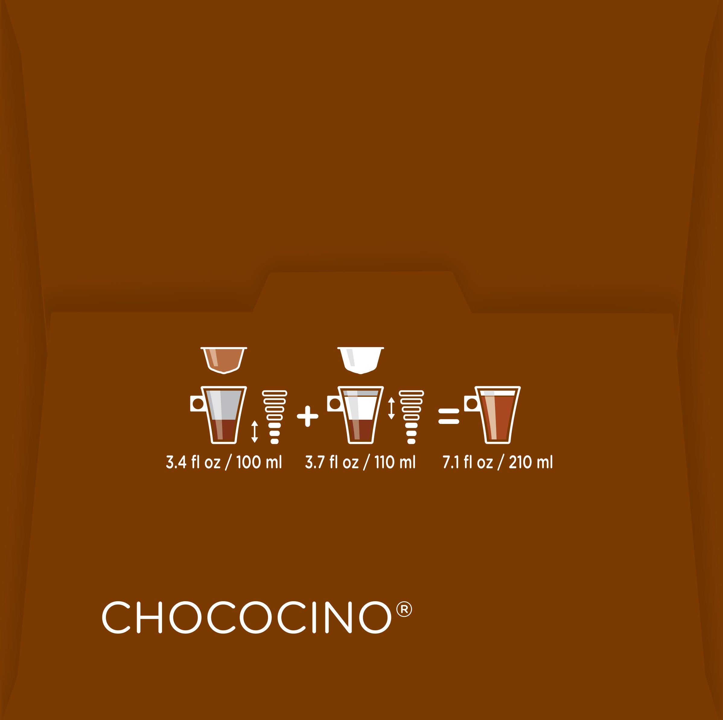 NESCAFÉ Dolce Gusto taza junto a una regla para comparar tamaño de 210 ml por porción
