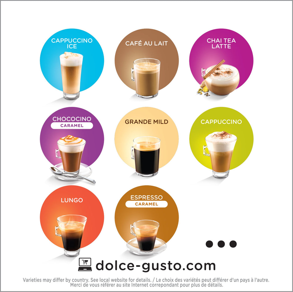 NESCAFÉ Dolce Gusto etiqueta del paquete con información clara de contenido y rinde 24 tazas