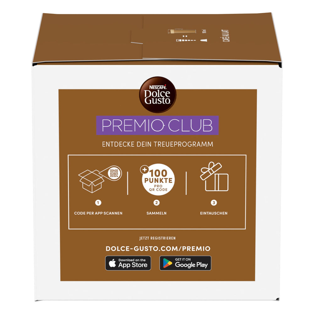 Nescafé Dolce Gusto embalaje lateral con información nutricional clara