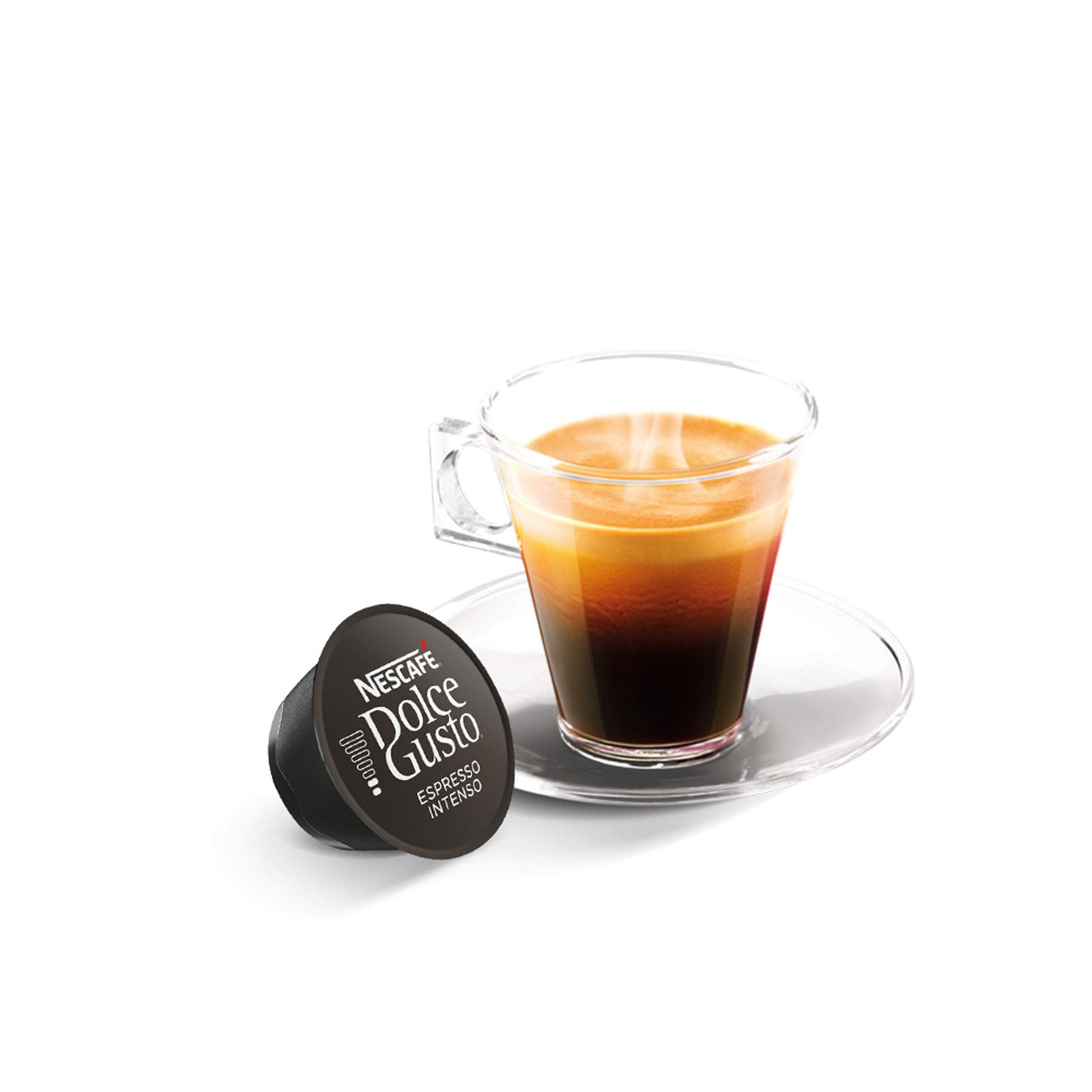 NESCAFÉ DOLCE GUSTO pack completo de seis cajas sobre mesa para comparación de tamaño
