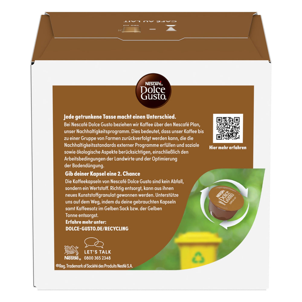 Nescafé Dolce Gusto taza comparativa que muestra tamaño de servicio