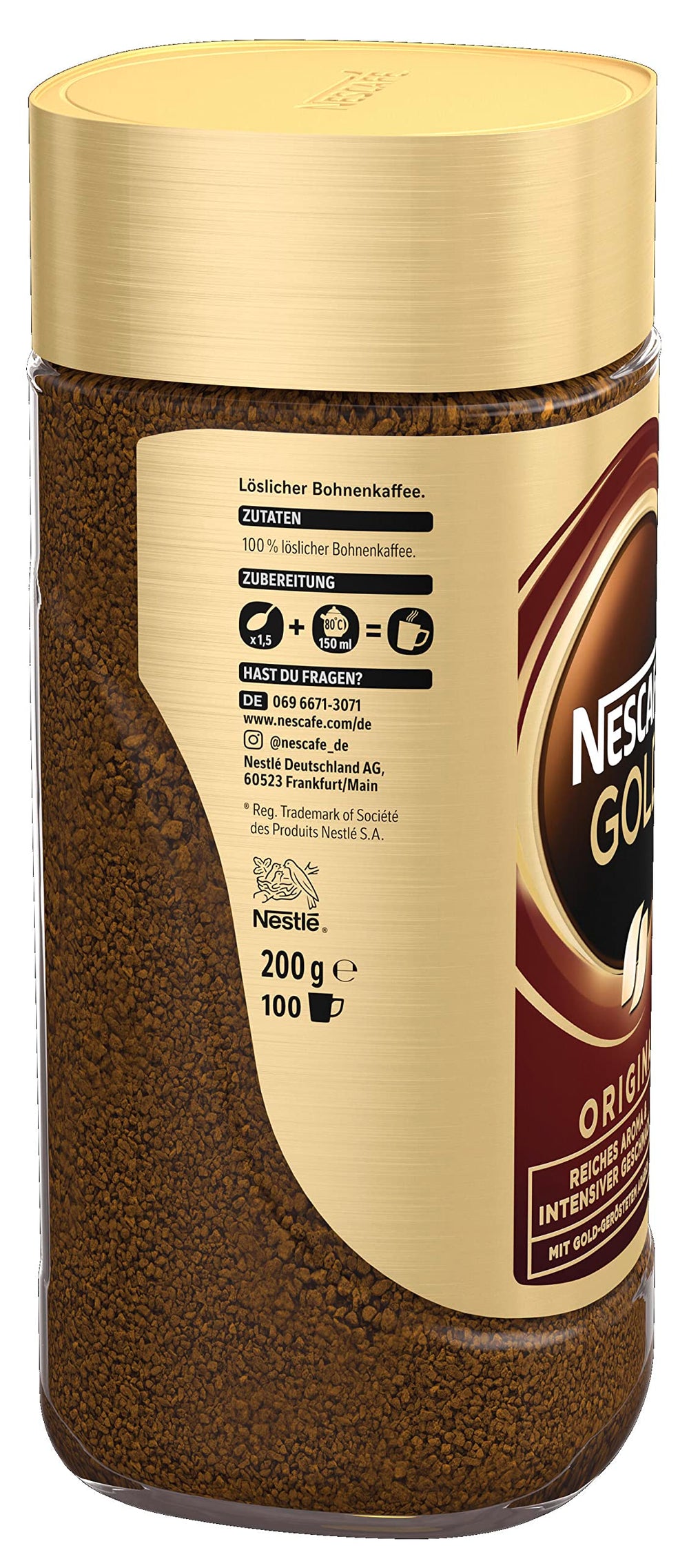 Nescafé Gold junto a una cuchara para comparar tamaño y rendimiento