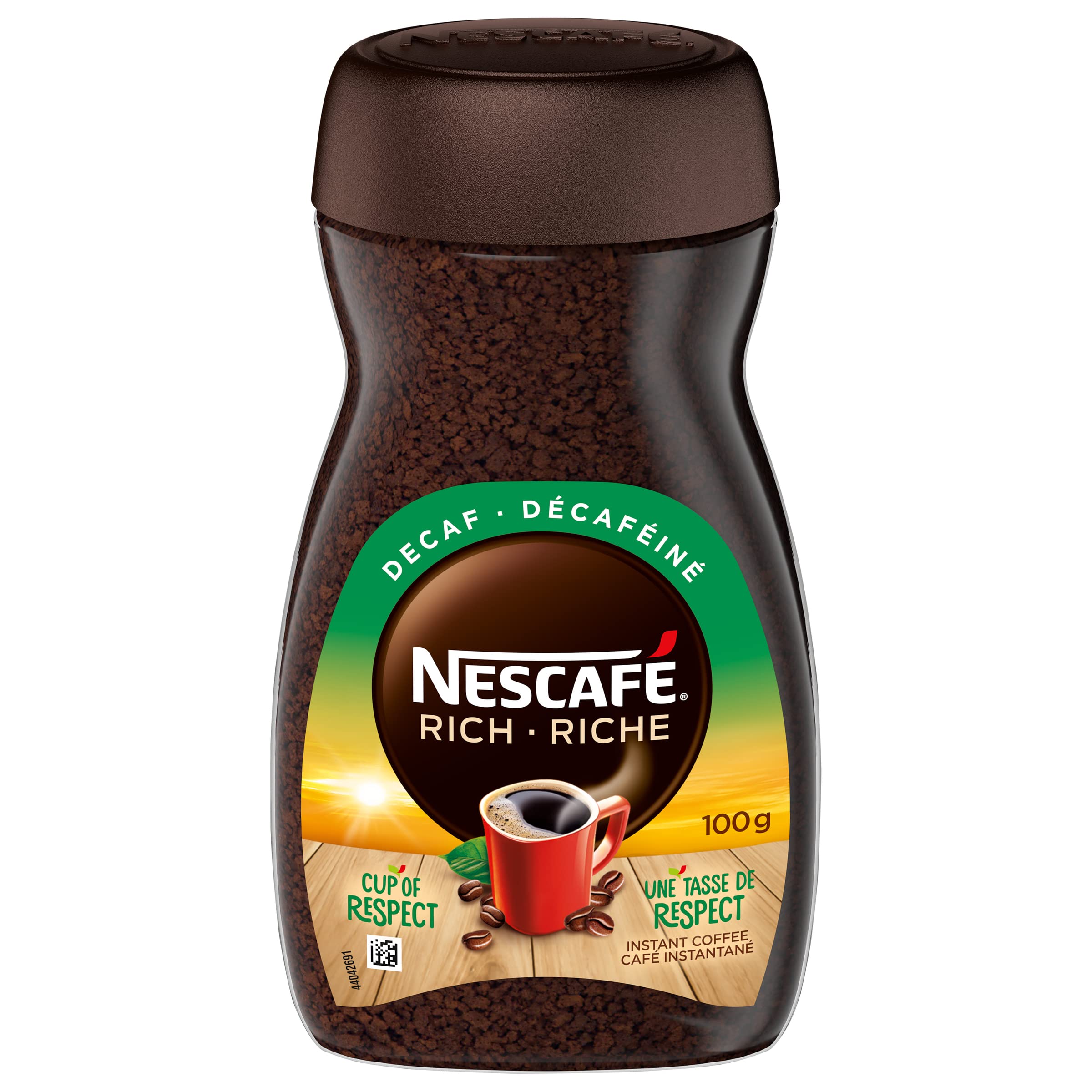 Nescafé RICH frasco frontal mostrando el tarro de 100 g y conveniencia
