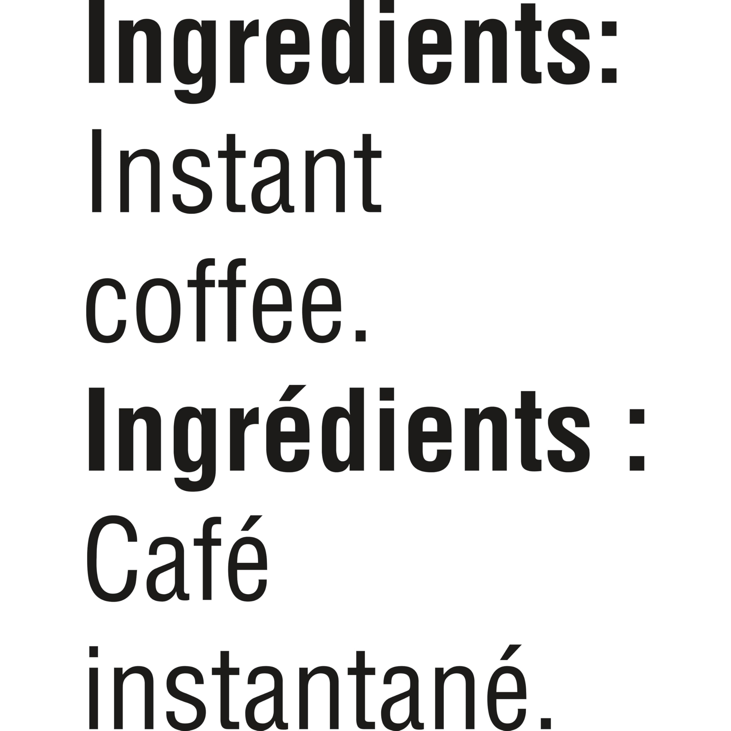 Nescafé Taster's Choice etiqueta con información clara para confianza
