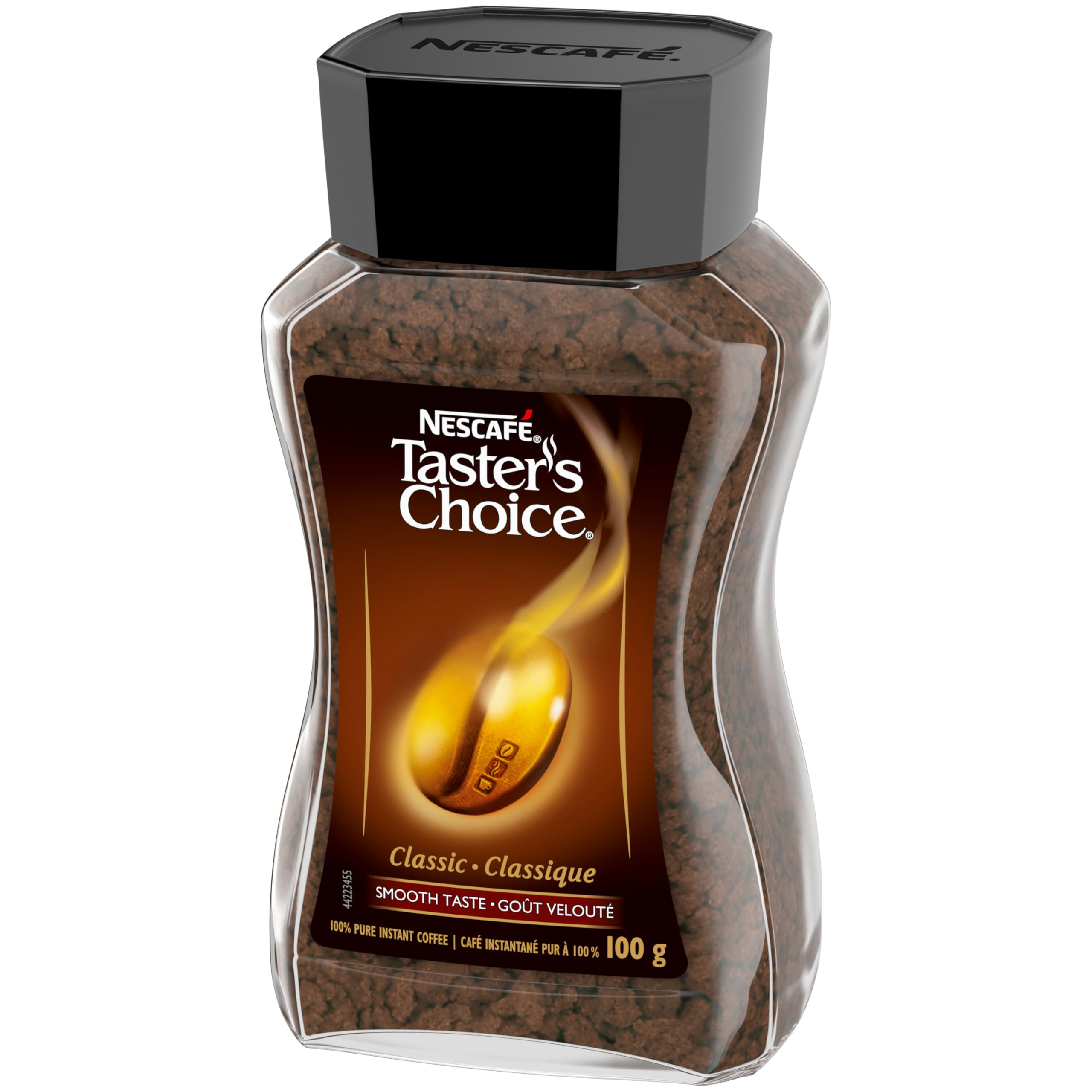 Nescafé Taster's Choice textura granulada en cuchara resaltando disolución rápida