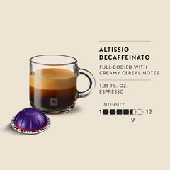 Nespresso Altissio espresso en taza con crema espesa y sabor intenso