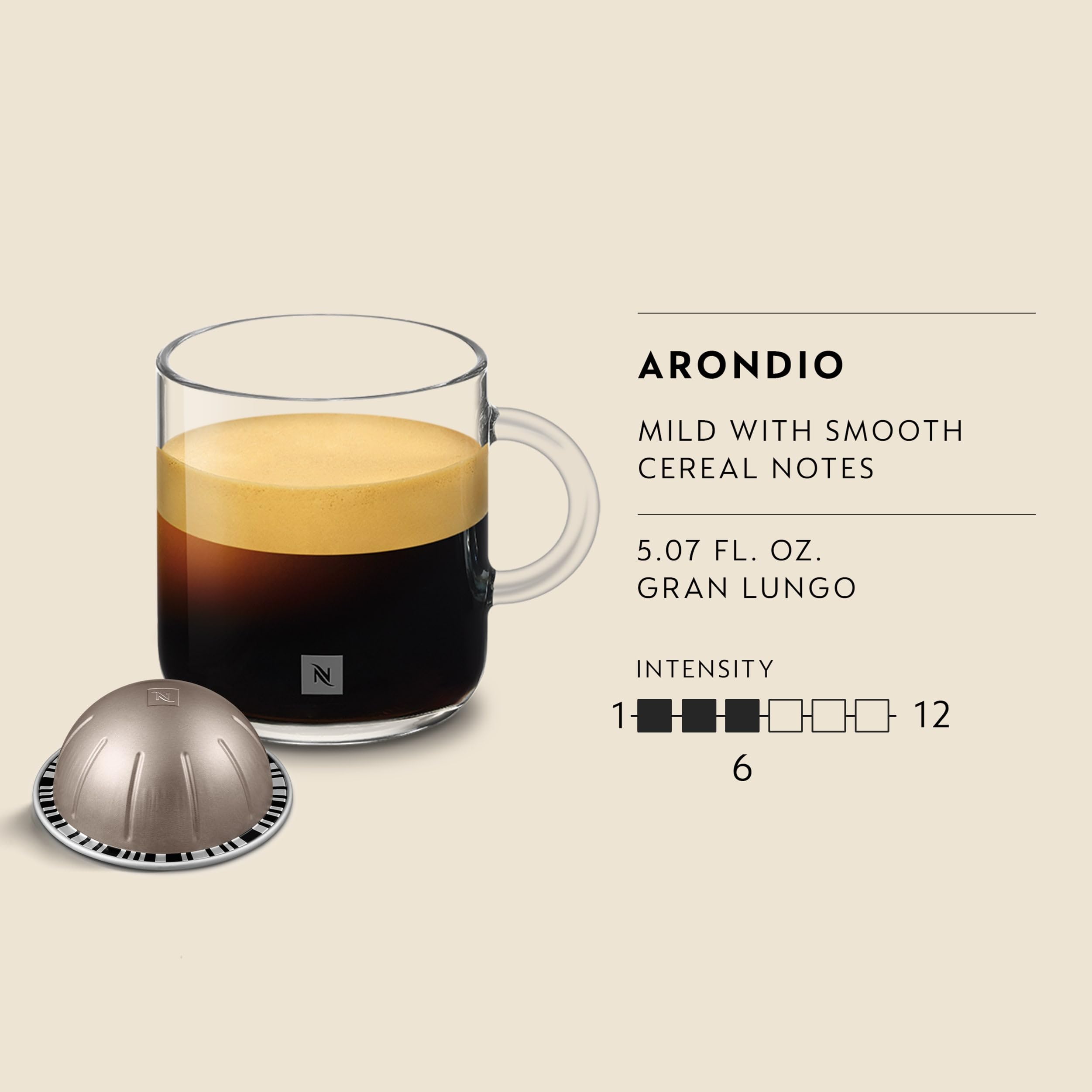 Nespresso Arondio taza Gran Lungo 150 ml con crema y aroma