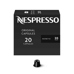 Nespresso cápsulas Ristretto packaging frontal proporciona información y frescura