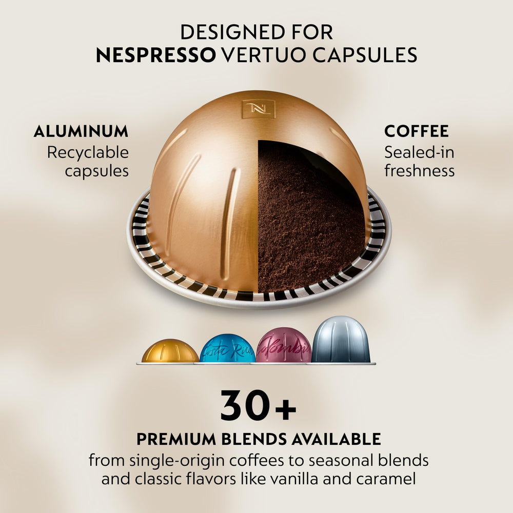 Nespresso espresso vertido sobre hielo, bebida fría lista para disfrutar