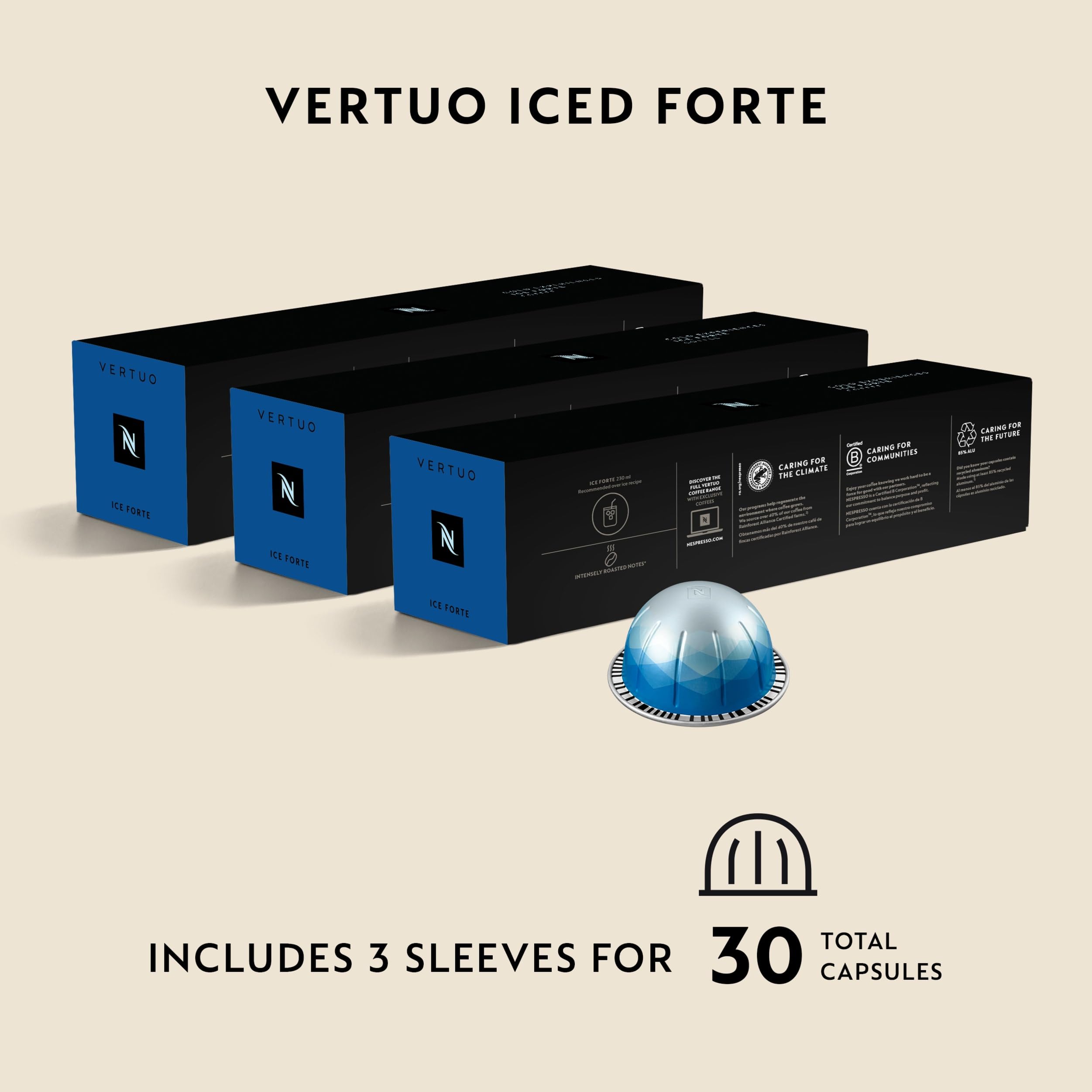Nespresso vaso con Ice Forte sobre hielo, caliente a frío rápido disfrute