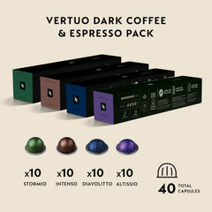Nespresso Intenso cápsula enfatizando su cuerpo denso y textura rica