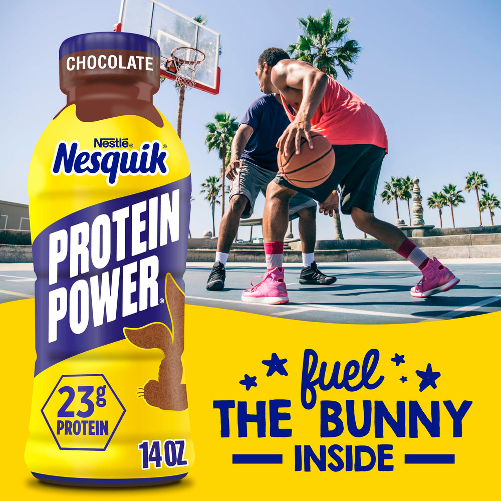 Nesquik comparación de tamaño de la botella para referencia práctica