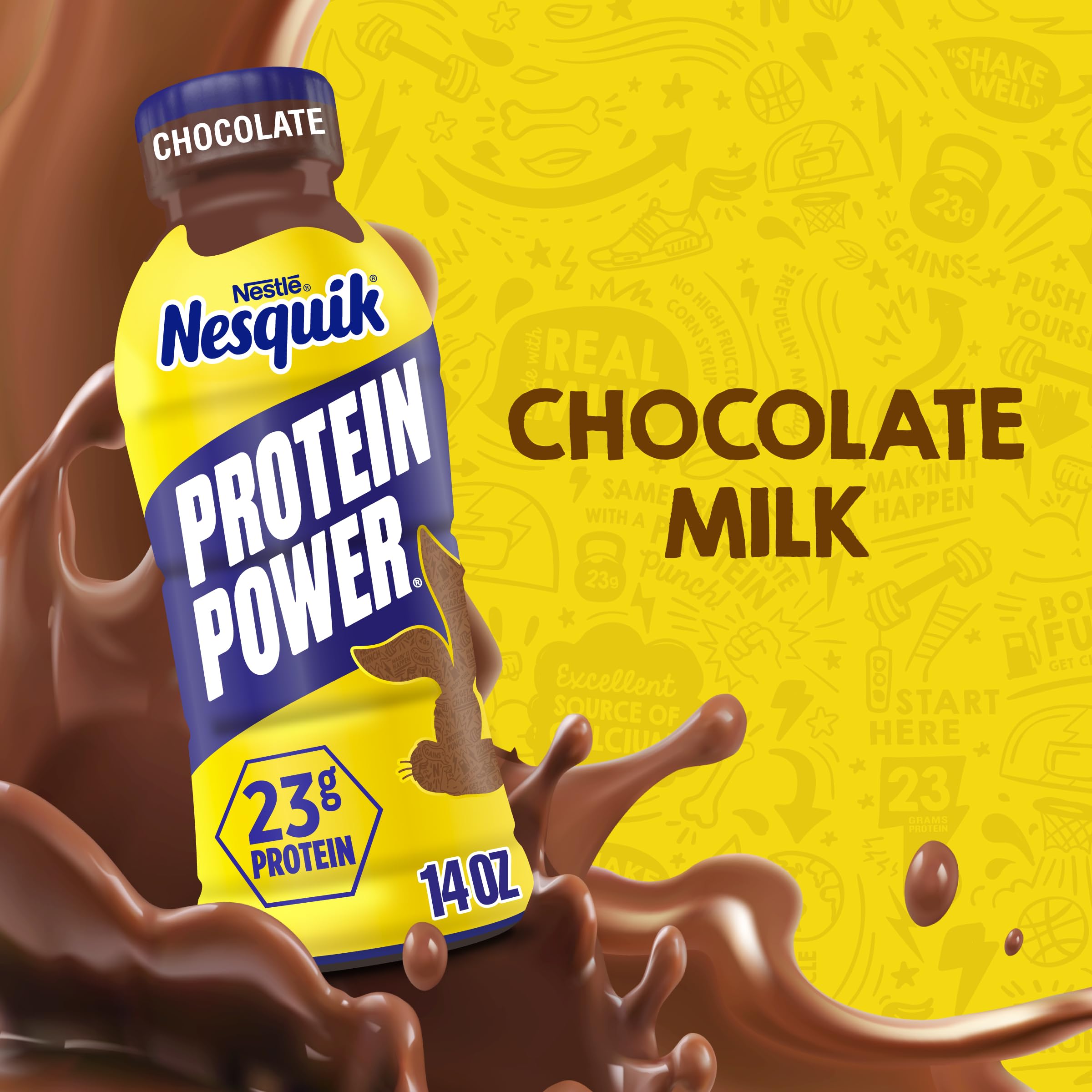 Nesquik detalle de la textura cremosa y aspecto apetitoso