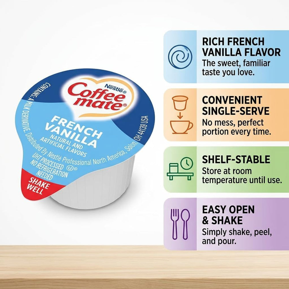 Nestlé Coffee mate etiqueta y información, identifica sabores y datos