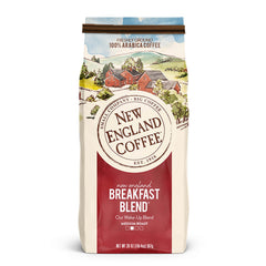 New England Coffee empaque frontal 20 oz mostrando la marca y beneficios