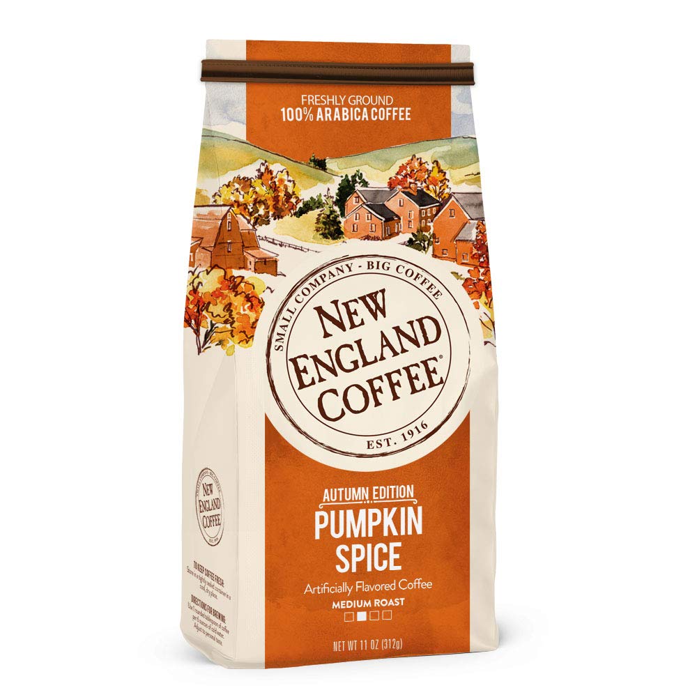 New England Coffee paquete frontal mostrando diseño y volumen para reconocer producto