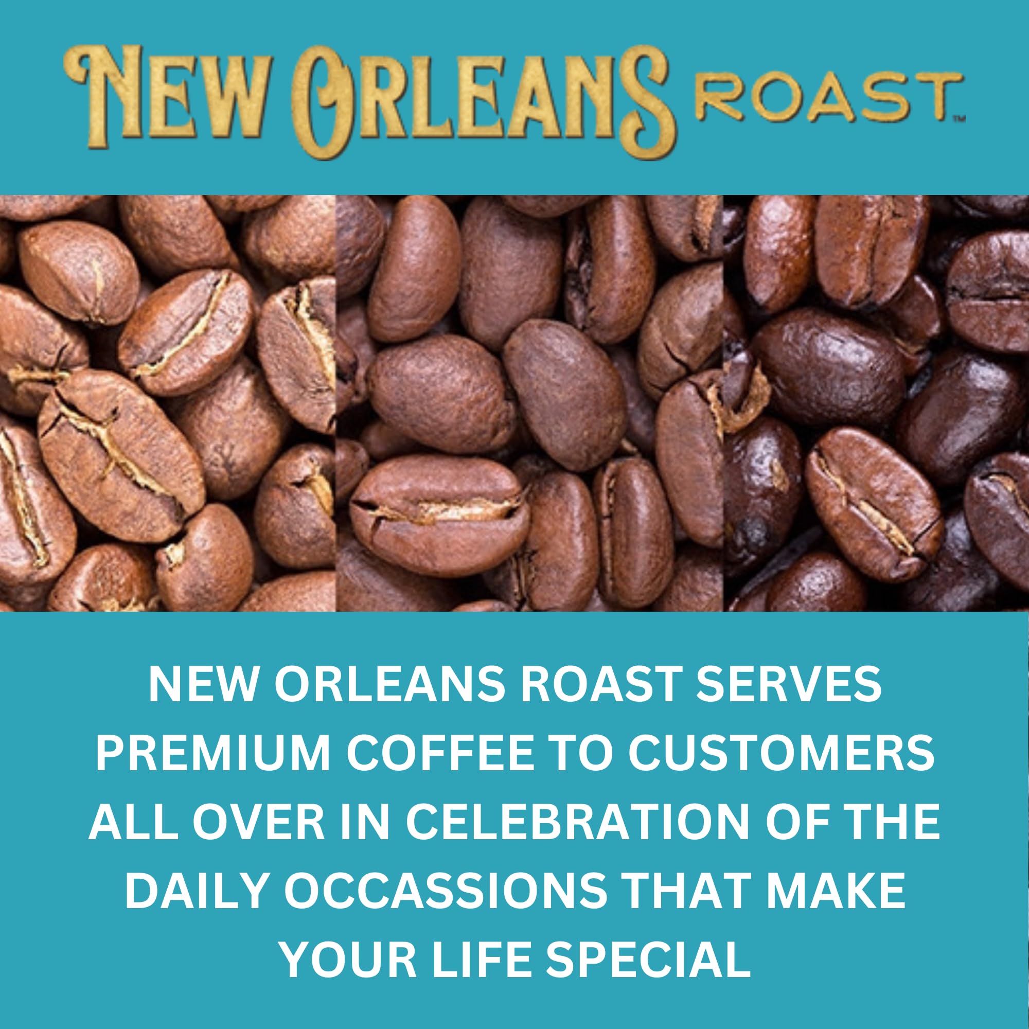 New Orleans Roast paquete junto a 12 cápsulas mostrando cantidad y escala
