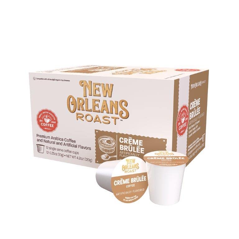New Orleans Roast frontal del paquete mostrando sabor creme brulee y conveniencia