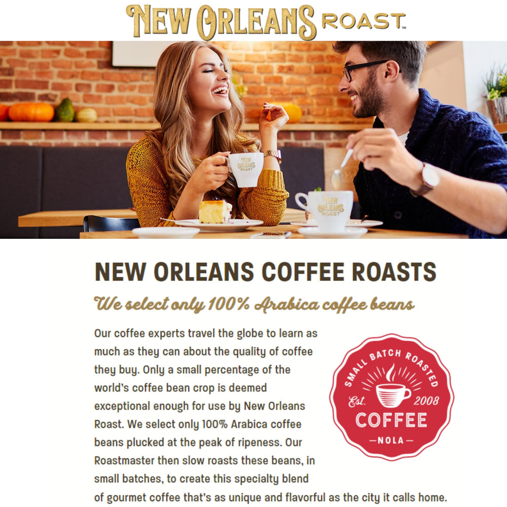 New Orleans Roast taza con crema y color caramelo resaltando perfil sabroso