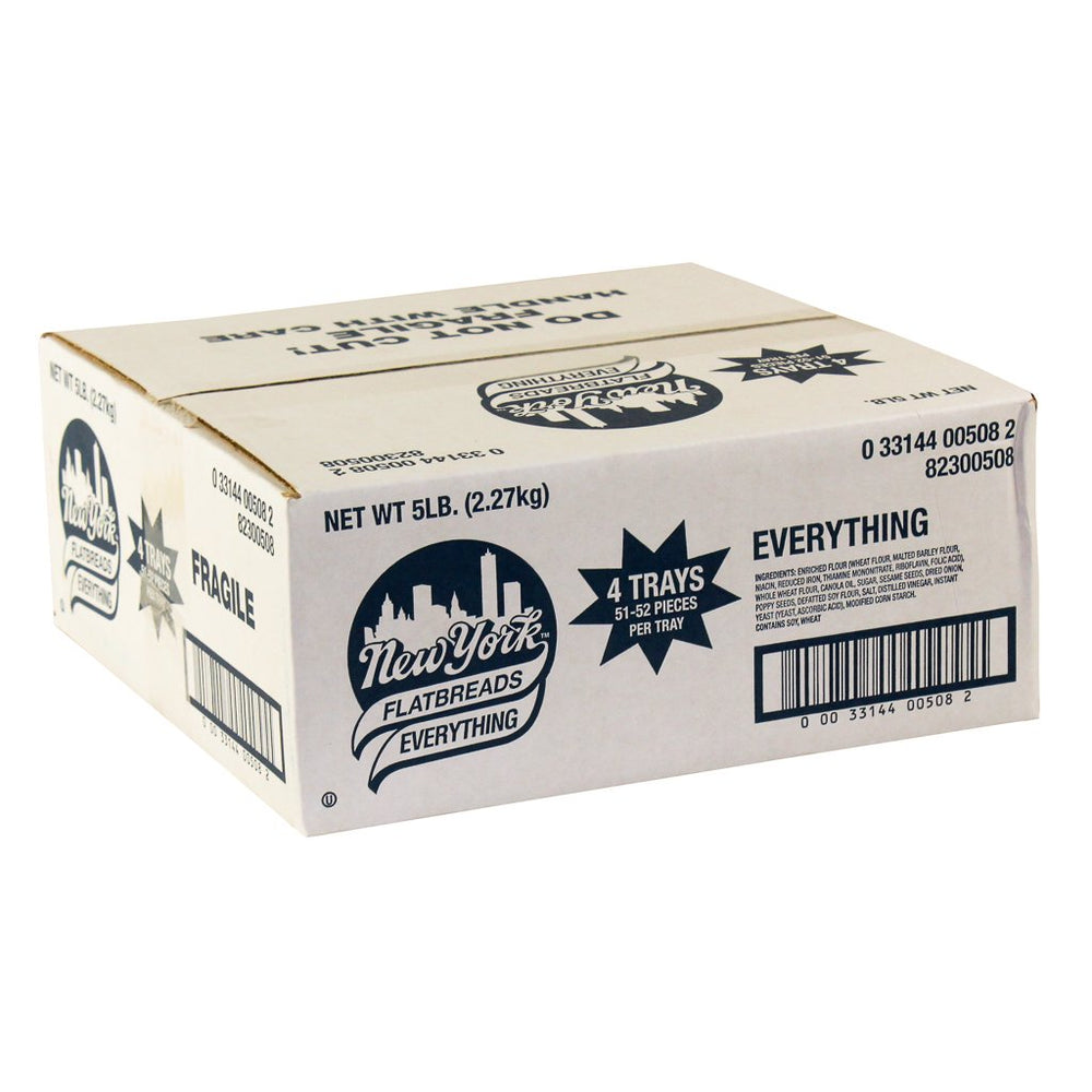 New York Flatbreads primer plano de textura crujiente, mantiene ingredientes