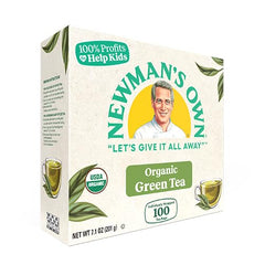 Newman's Own taza de té caliente infusionando bolsita, disfrute inmediato
