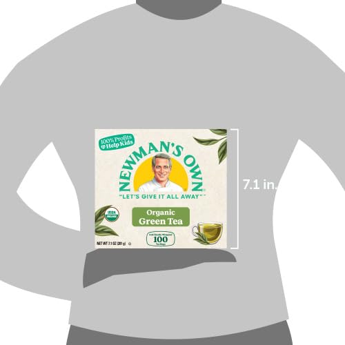 Newman's Own hojas de té verde a detalle que evidencian origen orgánico