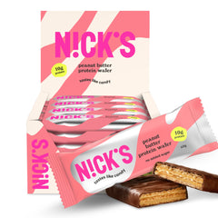 N!CK'S barrita Peanut Butter frontal mostrando el envoltorio y el tamaño práctico