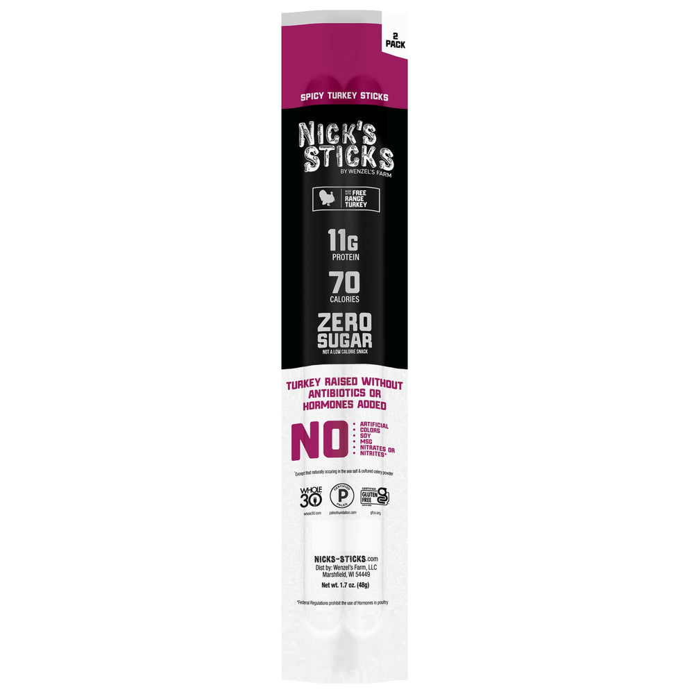 Nick's Sticks ingredientes: pavo de libre pastoreo, calidad y trazabilidad