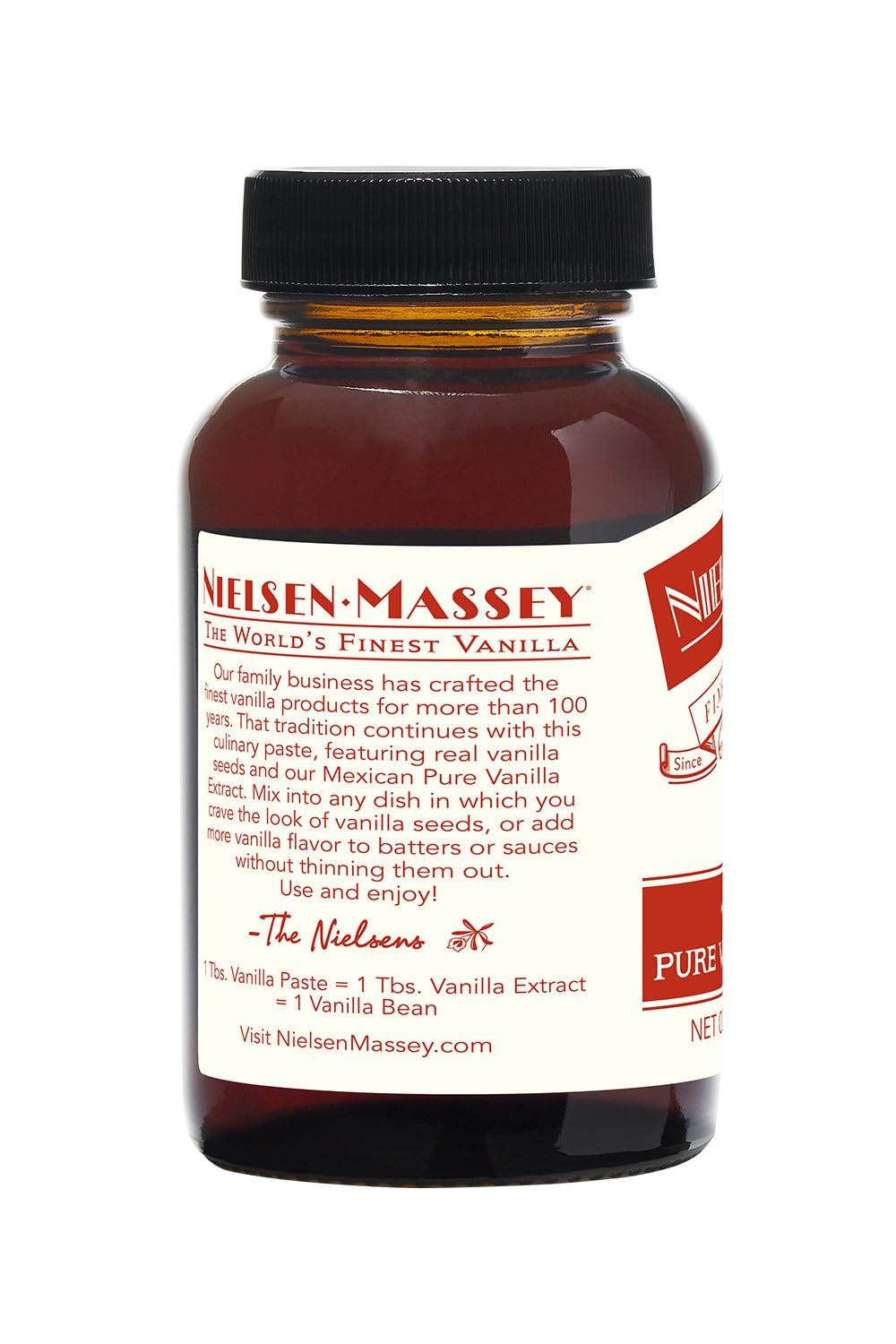 Nielsen-Massey pasta de vainilla en uso agregada a crema, mejora sabor