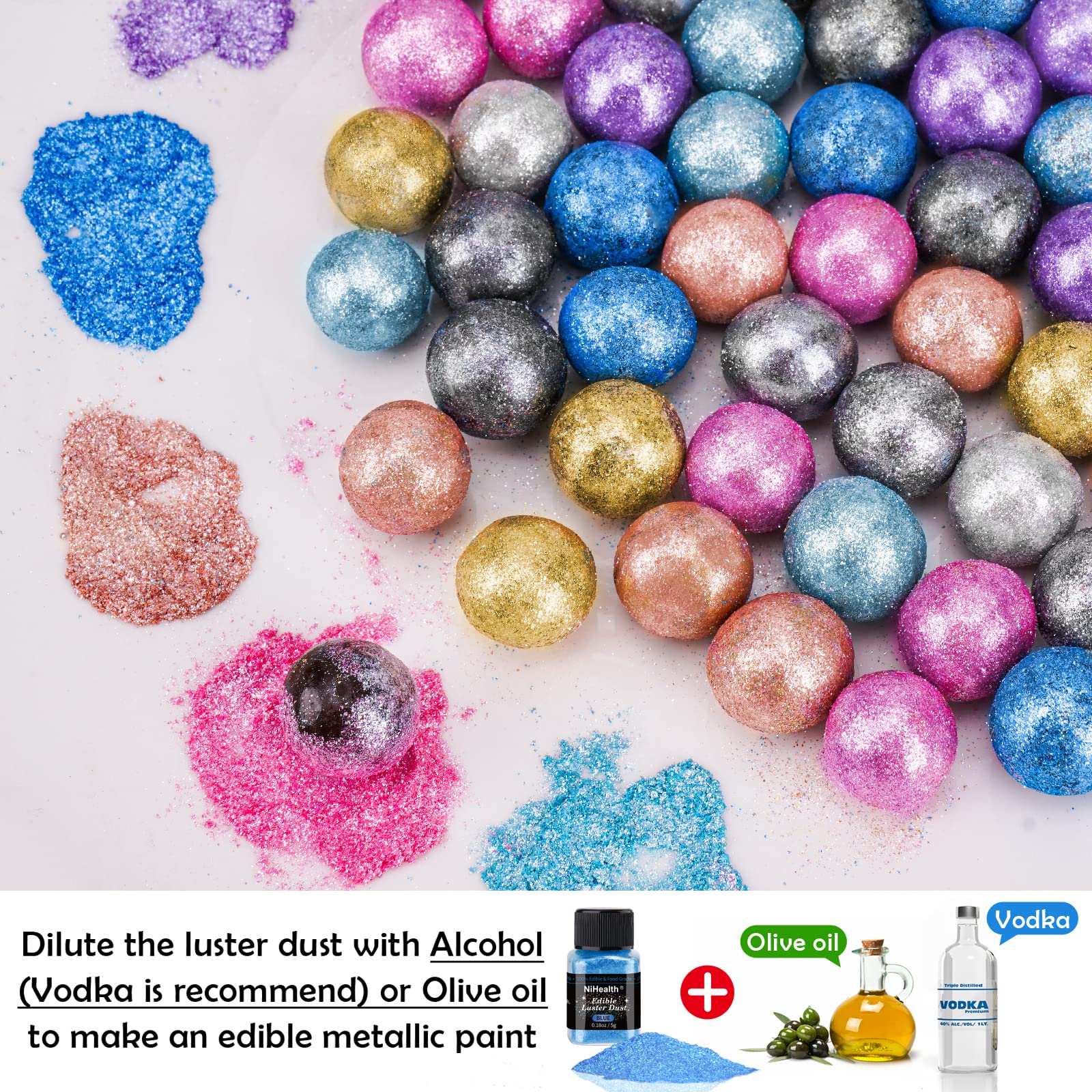 NiHome envase junto a regla para comparar tamaño 10 g, ideal para repostería