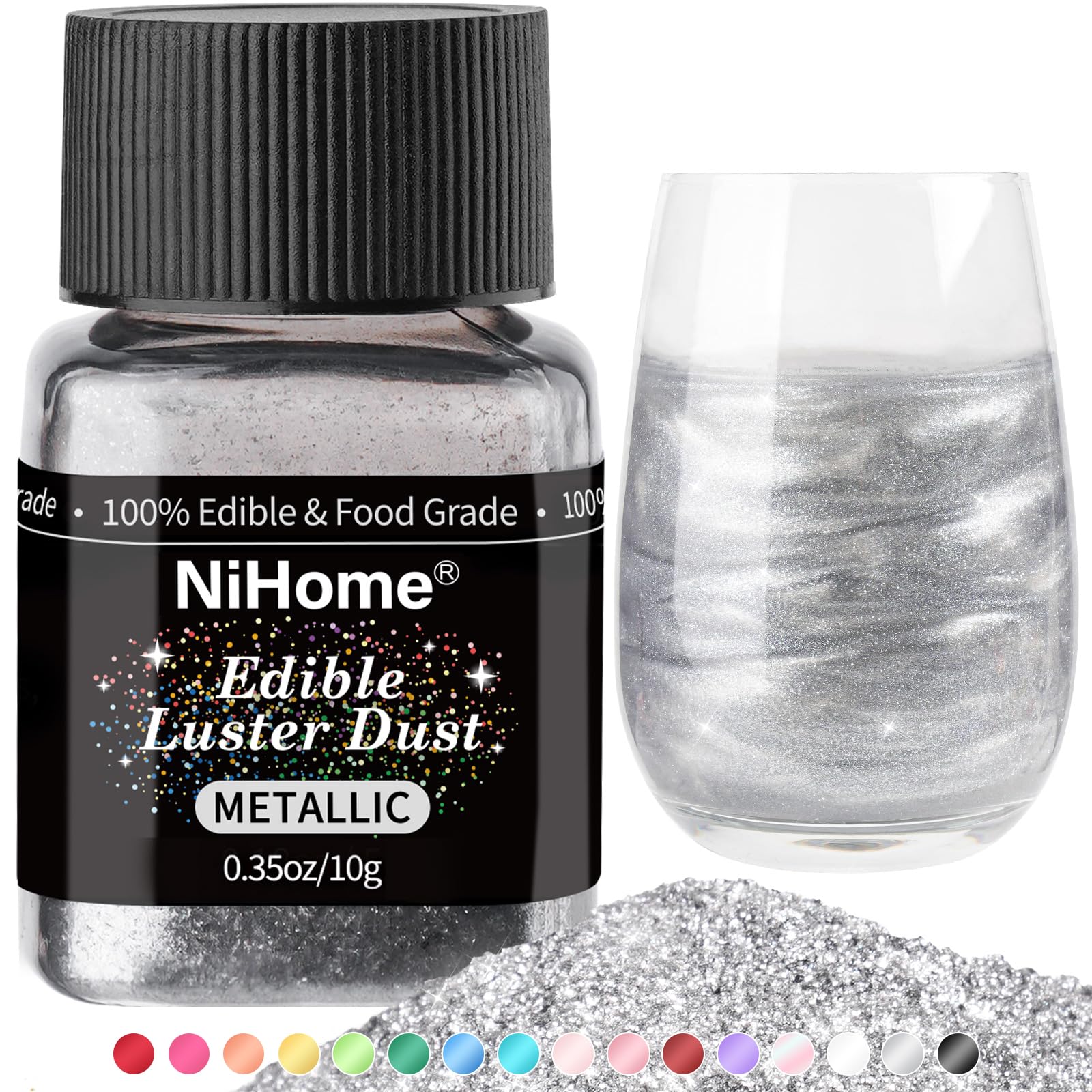 NiHome envase frontal del polvo brillante comestible, presentación profesional