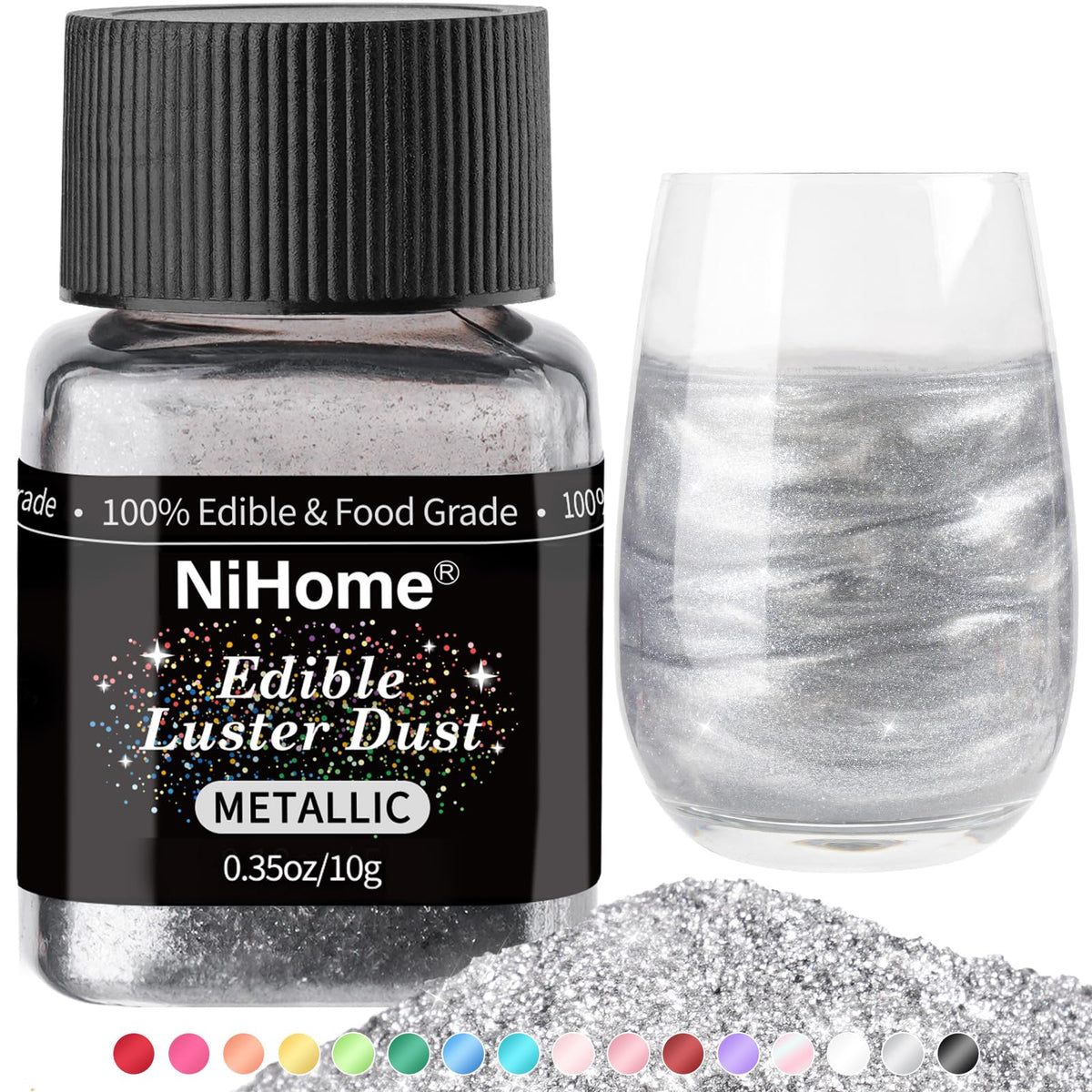 NiHome envase frontal del polvo brillante comestible, presentación profesional