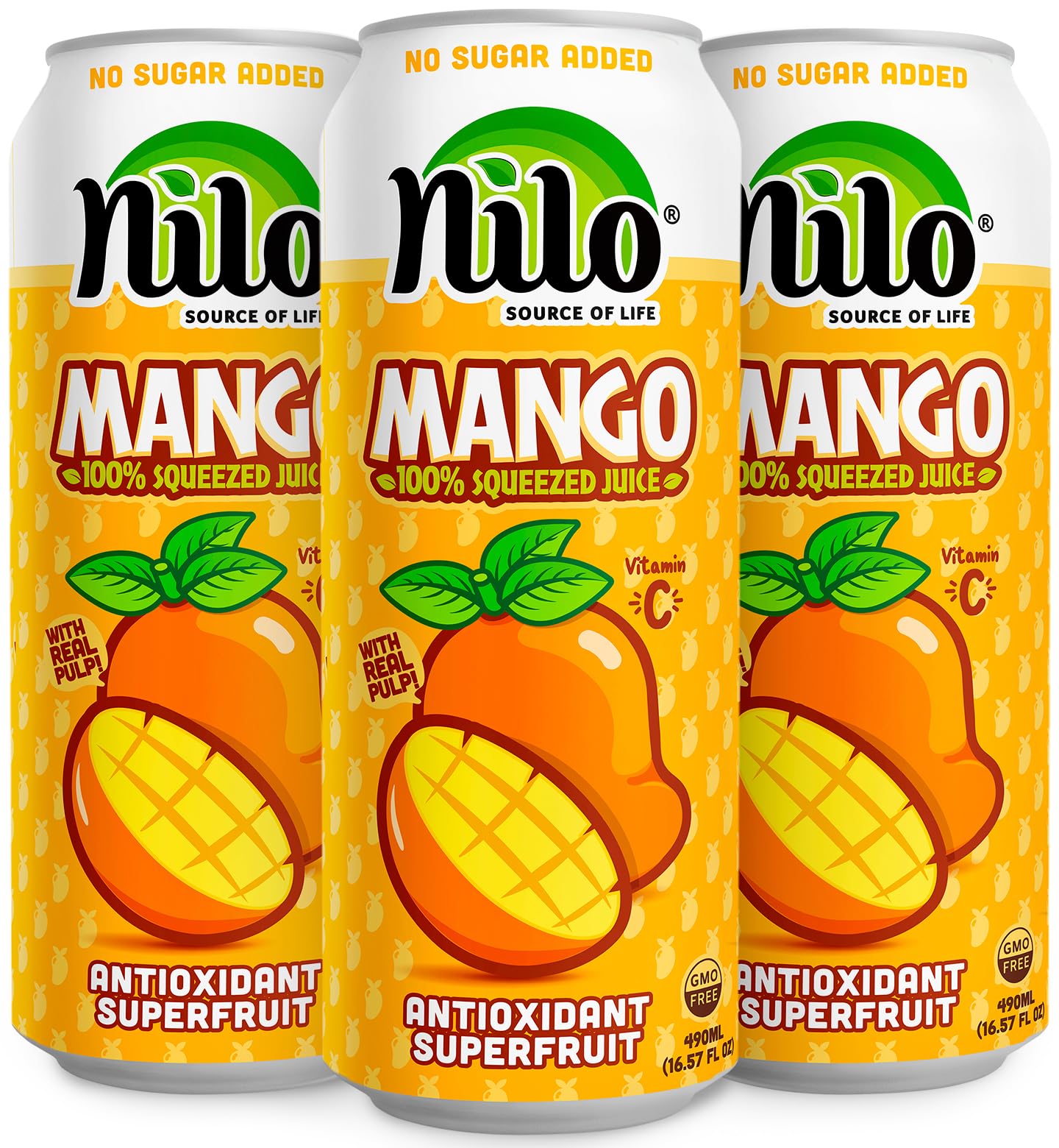 NILO lata frontal mostrando etiqueta clara y beneficio de jugo 100% natural