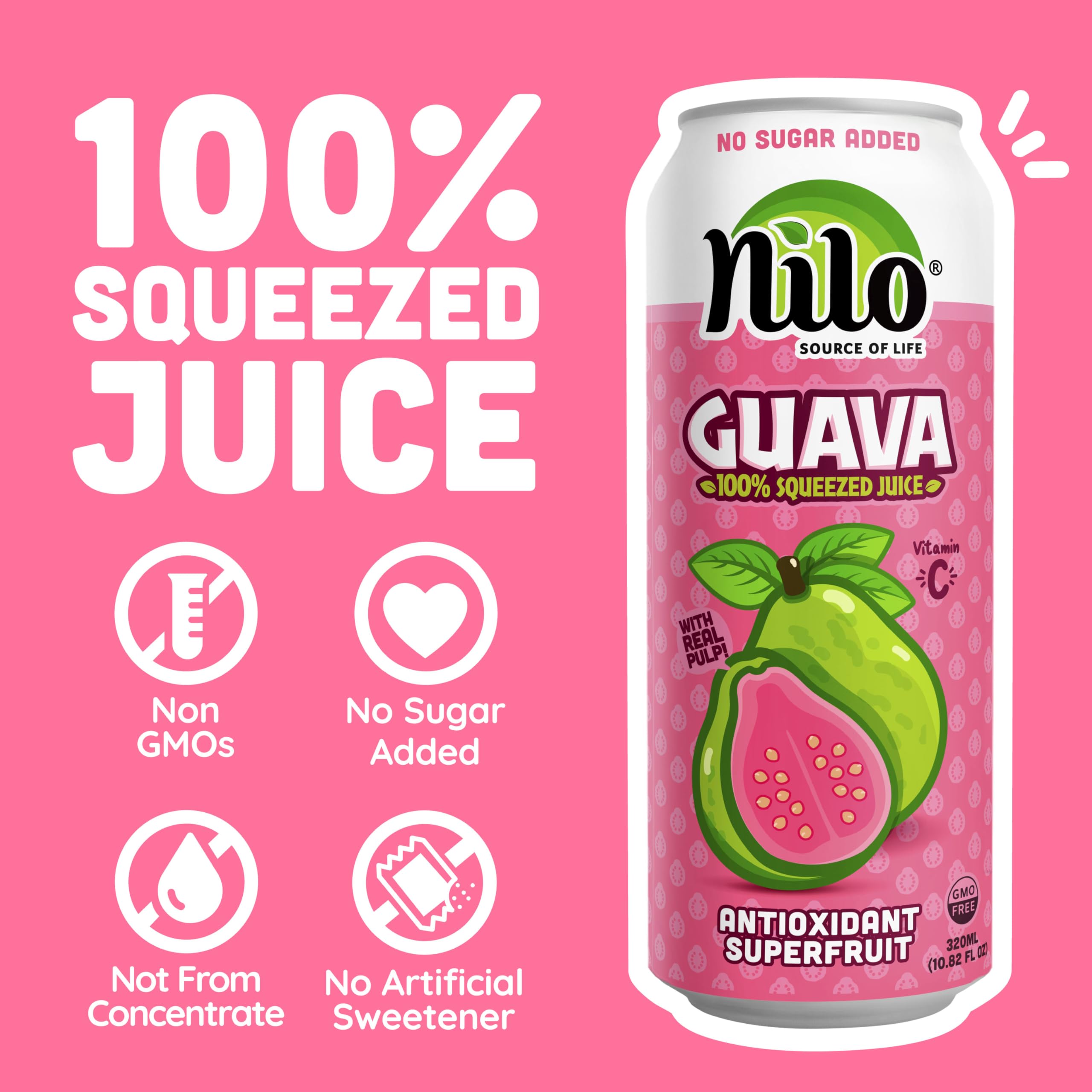 NILO jugo servido en vaso con hielo, refrescante y listo