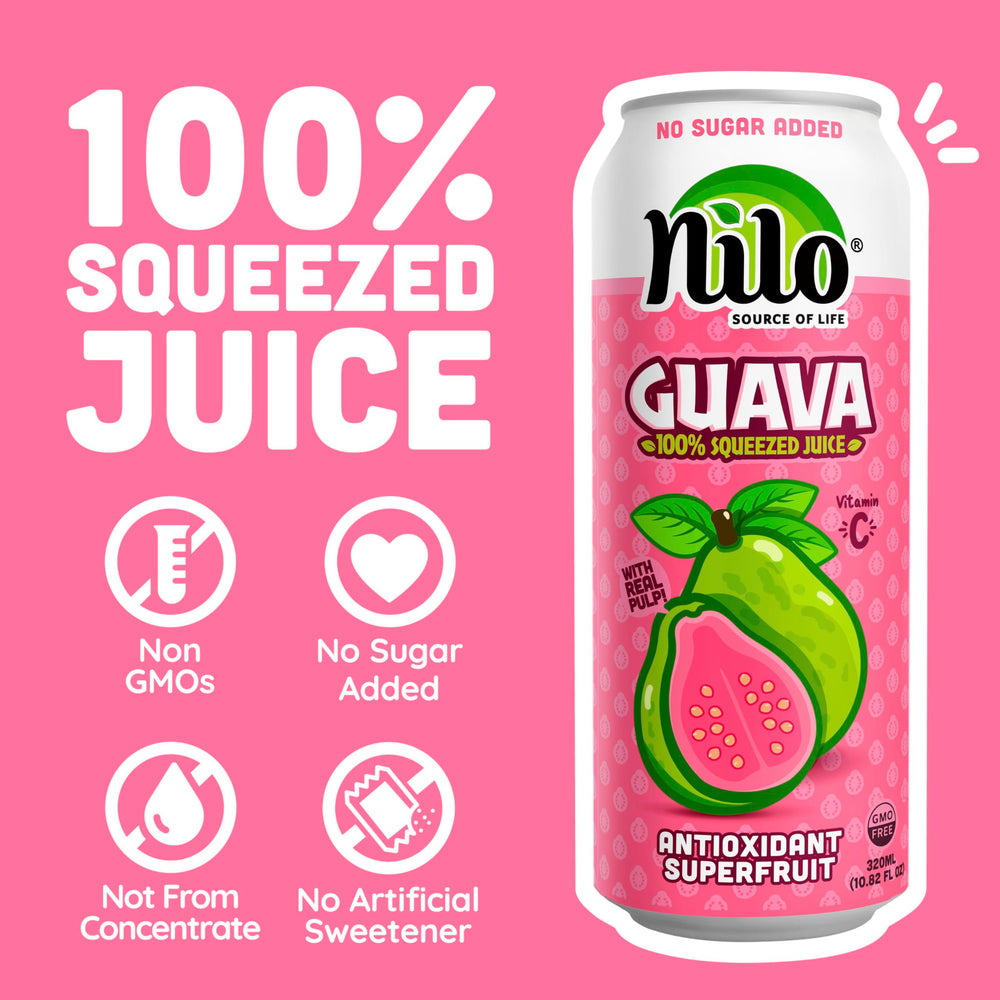 NILO jugo servido en vaso con hielo, refrescante y listo