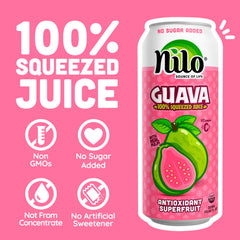 NILO jugo servido en vaso con hielo, refrescante y listo