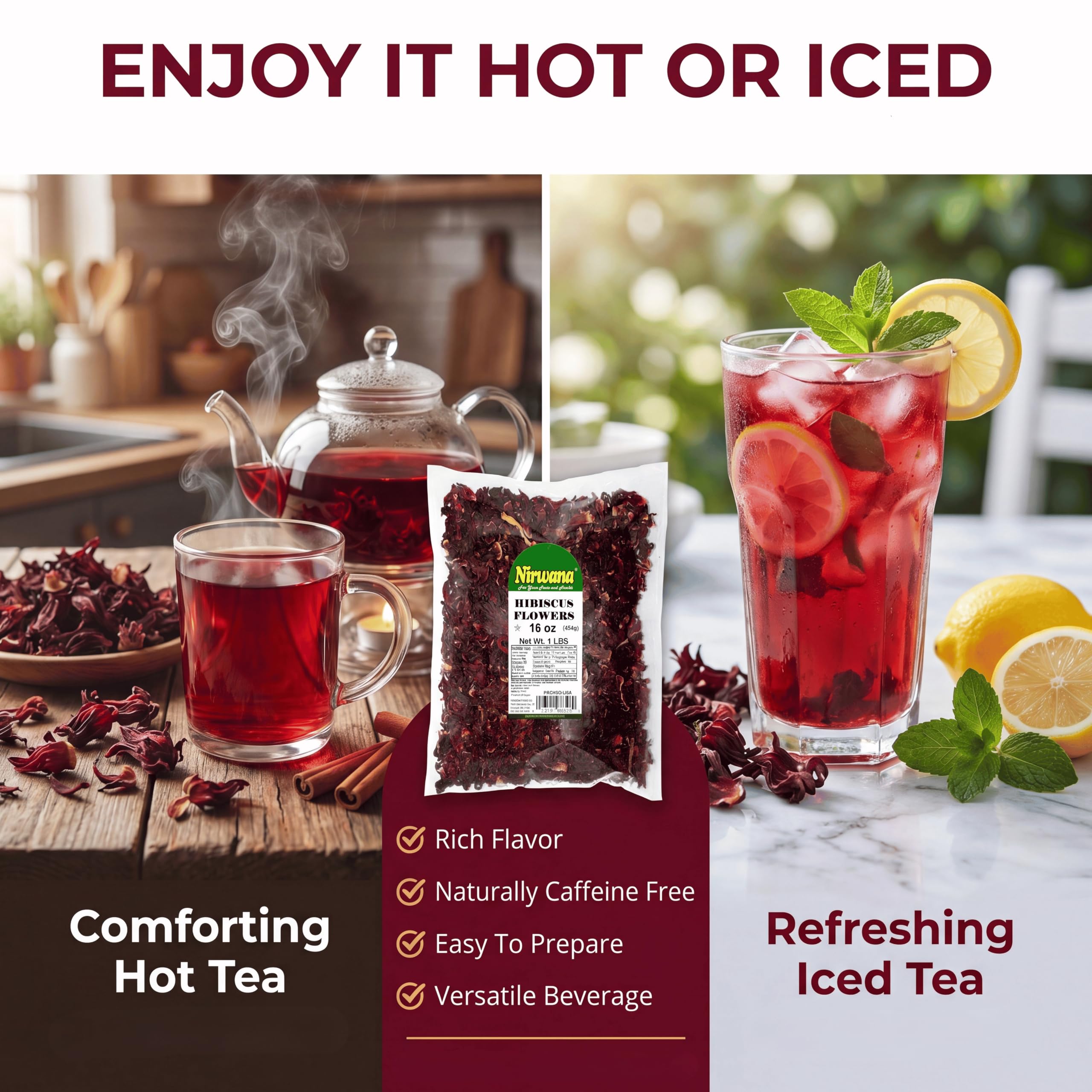 Nirwana agua fresca en jarra con hielo ilustrando refresco casero vibrante