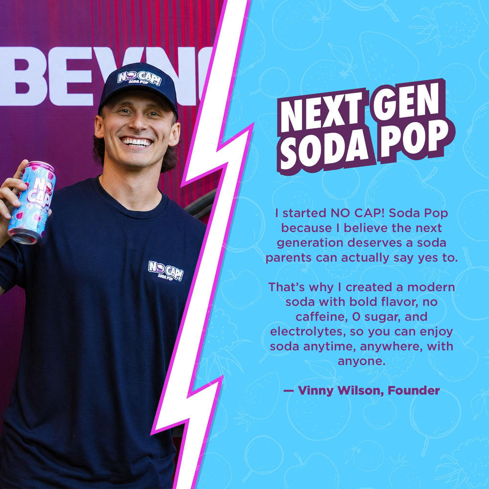 NO CAP! detalle lateral de lata mostrando ingredientes y marca