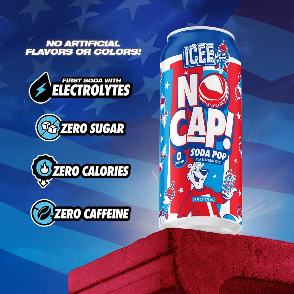 NO CAP! Soda Pop etiqueta nutricional enfocada para ver ingredientes claros