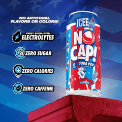 NO CAP! Soda Pop etiqueta nutricional enfocada para ver ingredientes claros