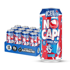 NO CAP! Soda Pop lata frontal mostrando diseño y beneficio sin azúcar